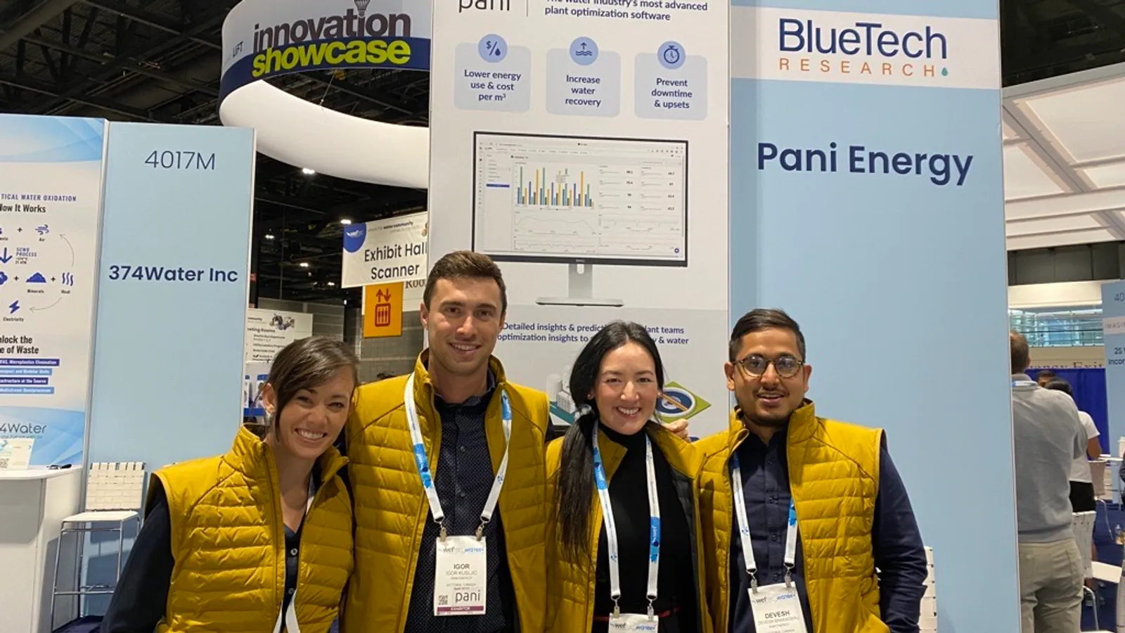 The Pani team at their booth in the Innovation Pavilion at WEFTEC 2021 in Chicago
